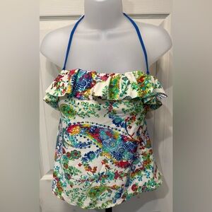 Chaps Multicolor Paisley Halter Swimsuit Top